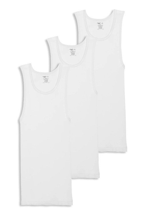 Jockey 3 Pack Size Small Durable Tank Top Men's White Cotton gallery