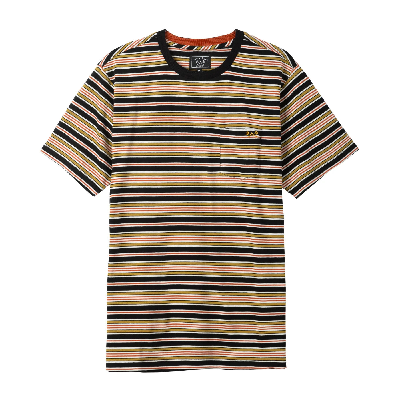 Dark Seas Knit Pocket T-Shirt Bagby Black/Tobacco/Burnt Orange/White Size M NWT gallery