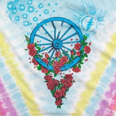 GRATEFUL DEAD-ROSE GARDEN-BERTHA-WHEEL-TIE DYE 2 Sided T-SHIRT S-M-L-XL-XXL-3X