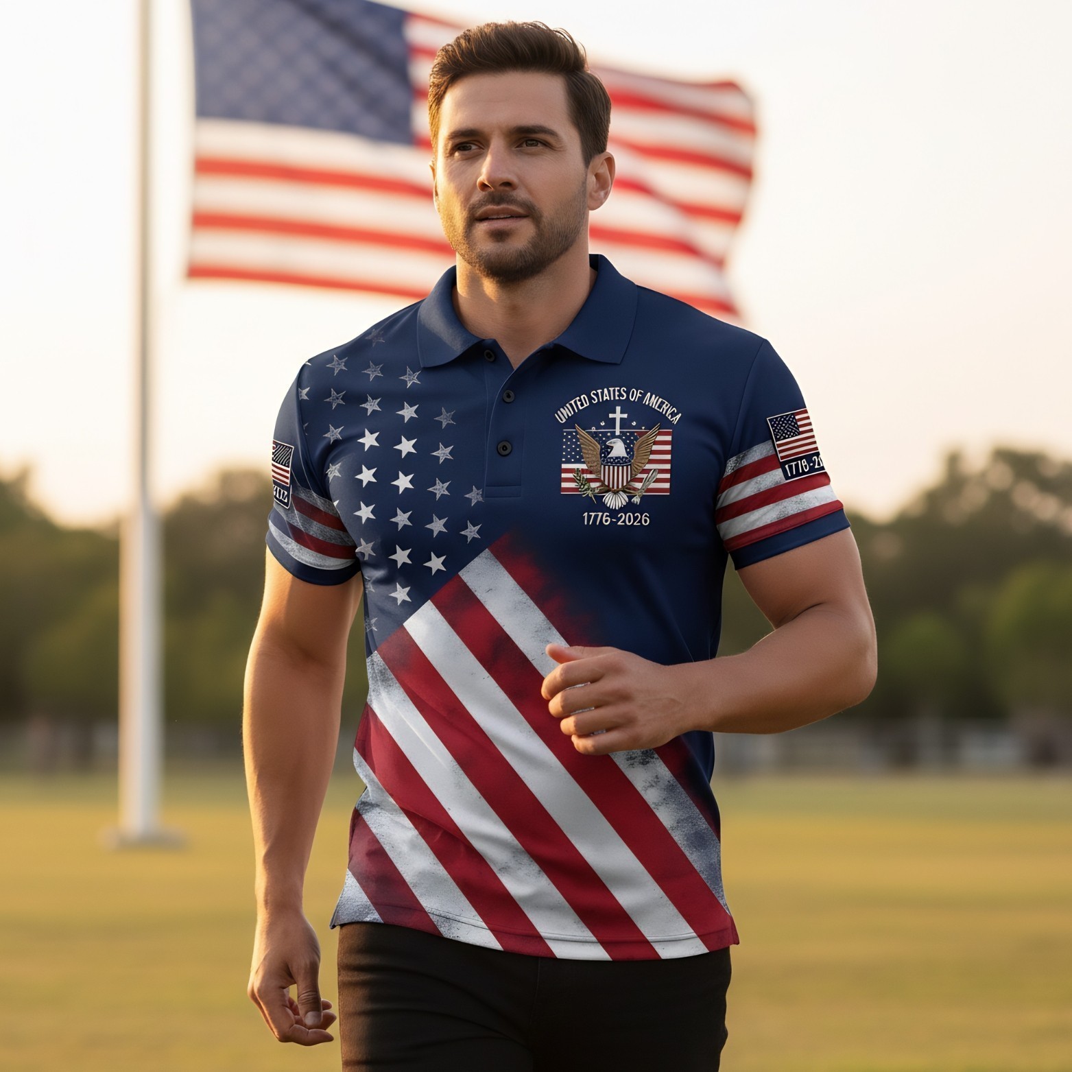 250th Anniversary Patriotic Polo Mens United States Of America 1776-2026 (S-5XL) gallery