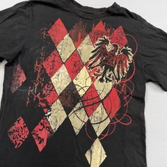 No Boundaries Shirt Mens Medium Black Eagle Argyle Graphic Tee Tagless Crest