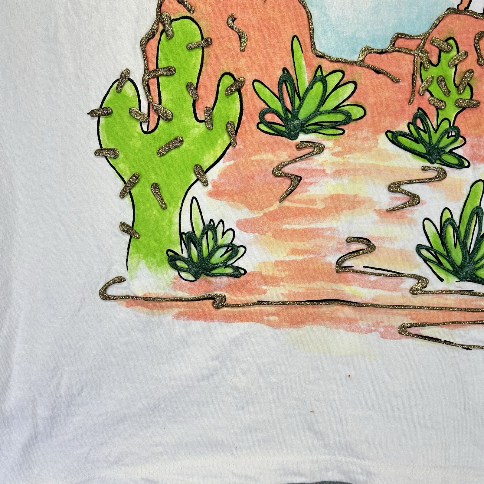 Vintage KWBL Los Angeles T-shirt One Size Southwest Coyote’s Glitter Desert gallery