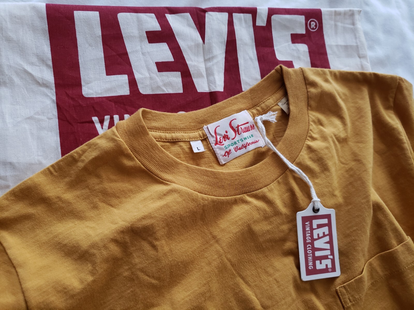 Levi's 1950s Vintage Clothing LVC Sportswear Tee Men's Harvest Gold Yellow LARGE gallery