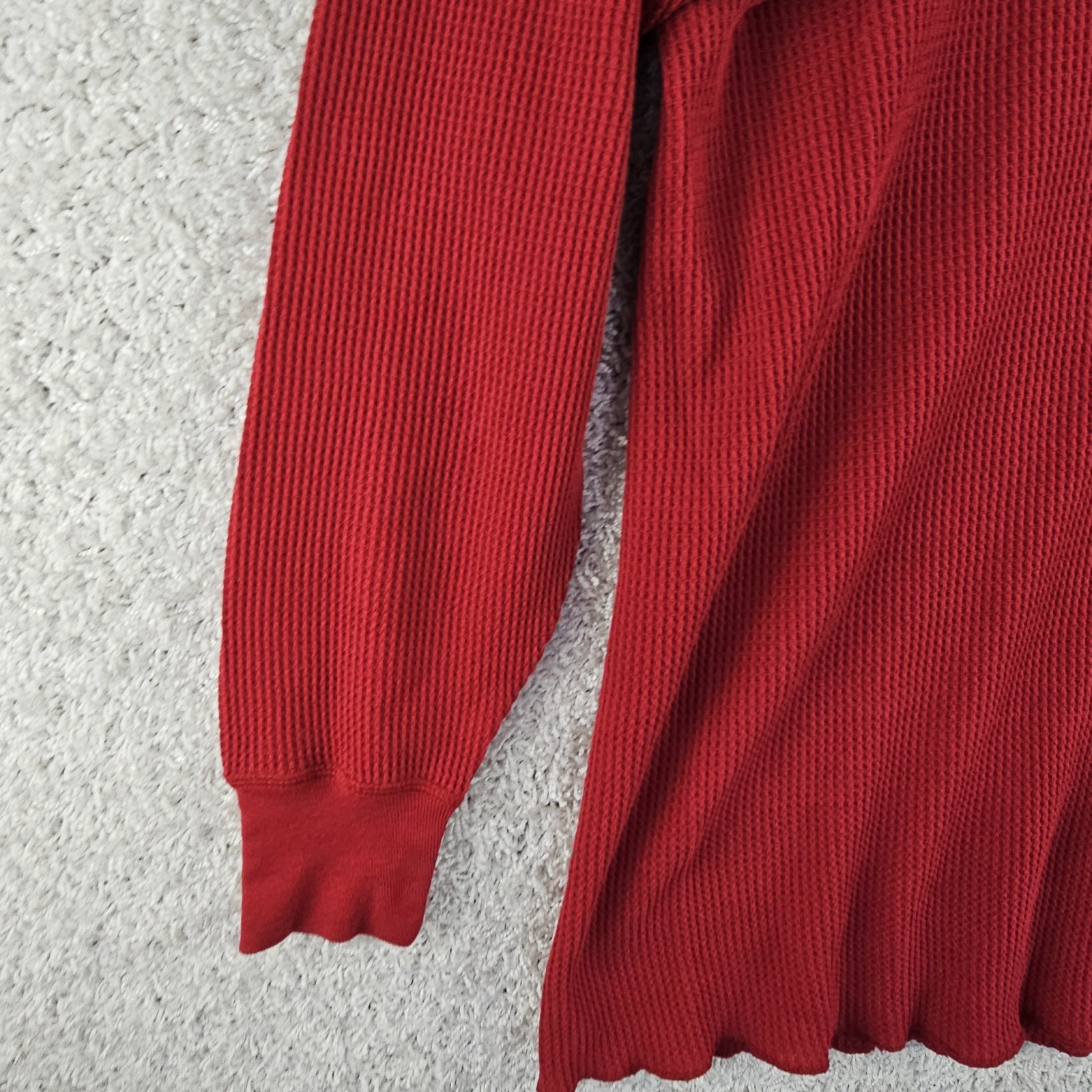 Vintage Greatland Thermal Red Polycotton Waffle Knit Shirt Men's XL 90s Made USA gallery