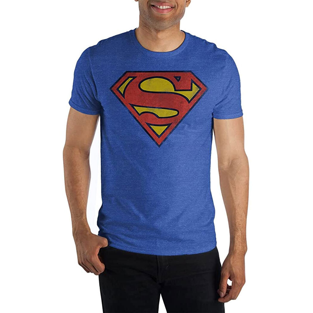 DC Comics Superman Classic Logo Distressed Royal T-Shirt gallery