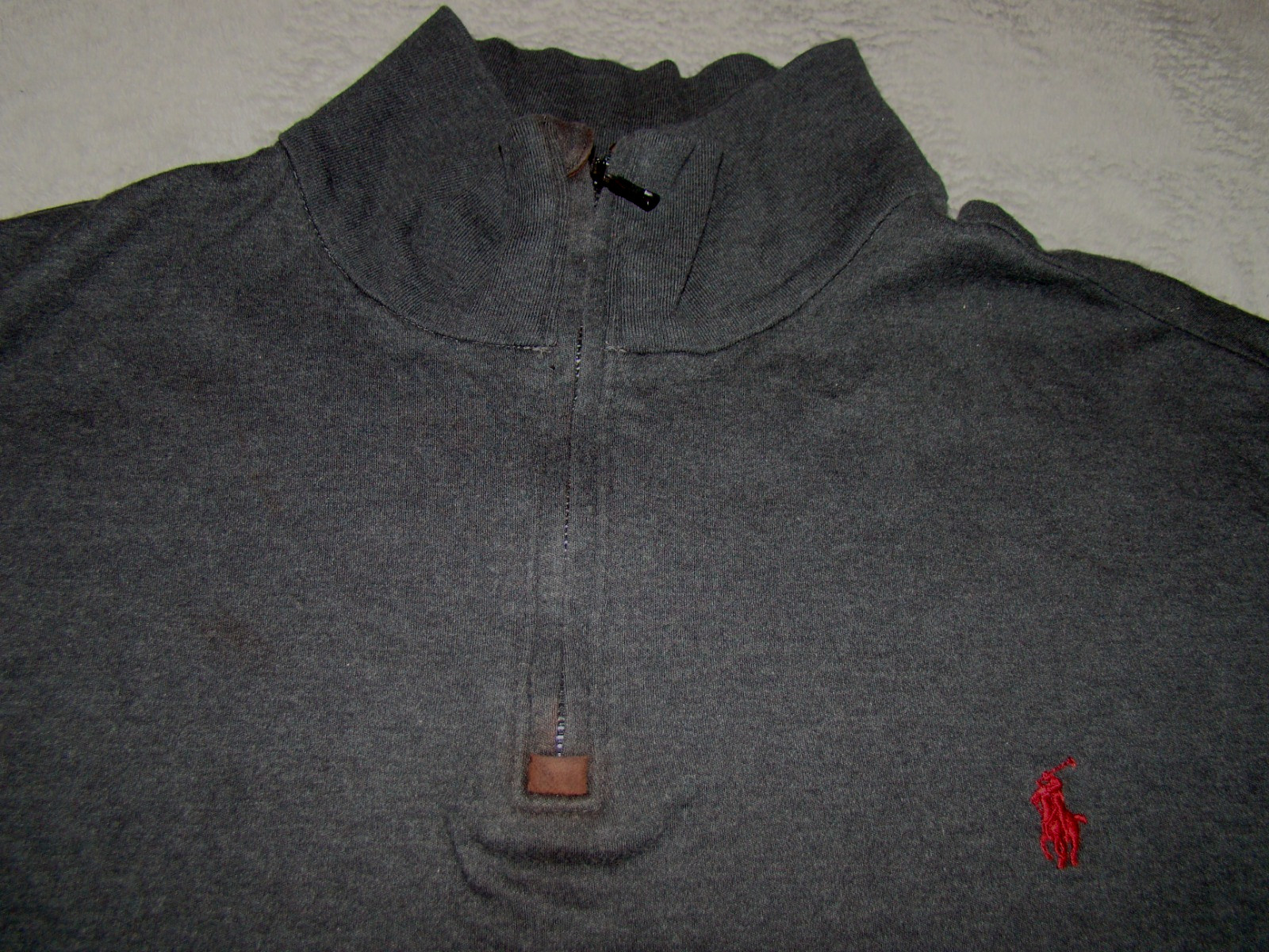 Polo Ralph Lauren Mens Size Large 1/4 Zip Gray Long Sleeve Lightweight Shirt gallery
