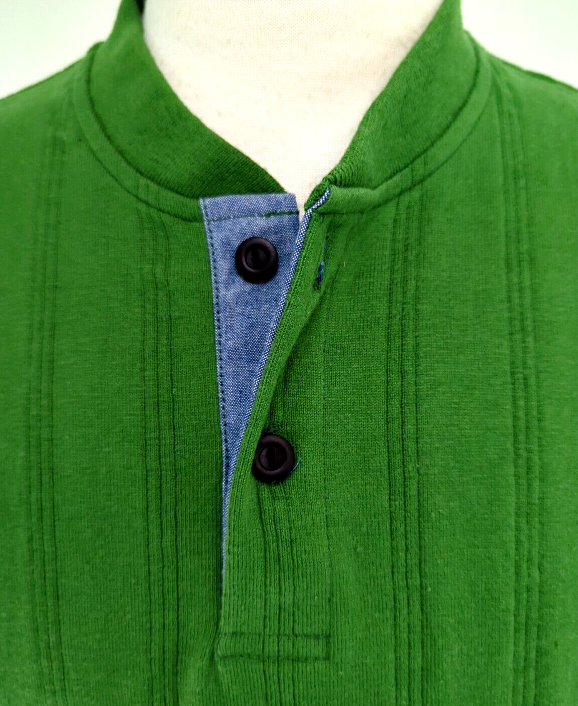VTG 80s 90s COLUMBIAKNIT Henley T-Shirt Men's Size M Green Ribbed USA MADE ~NEW* gallery