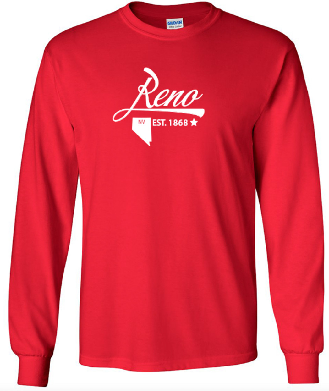 Reno Nevada State T-Shirt Long Sleeve Graphic Tee Unisex apparel Text logo gallery