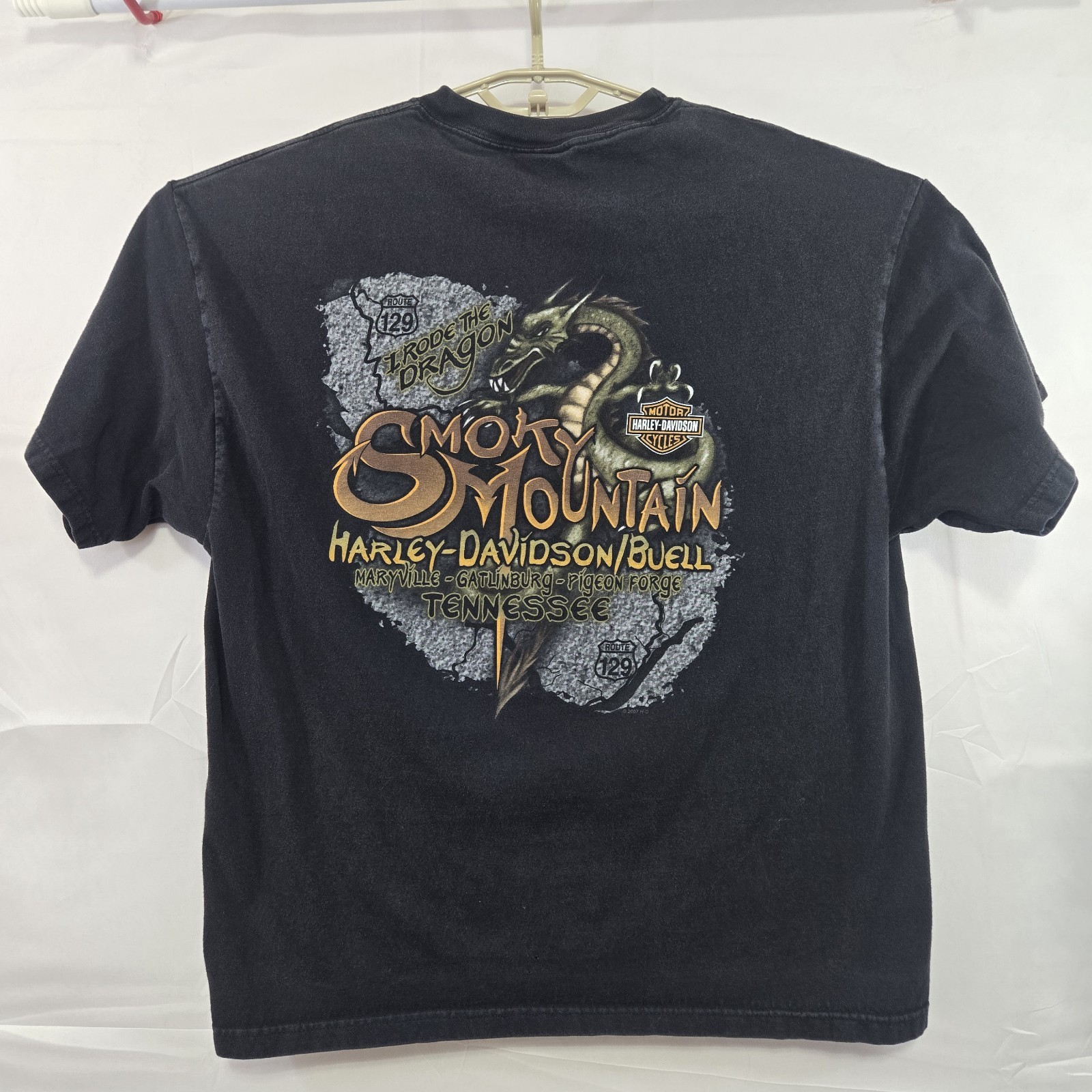 Vtg Harley Davidson HD Smoky Mountains Tail Of The Dragon Men's XL Shirt gallery