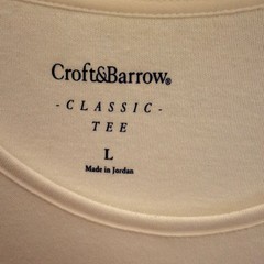 Croft & Barrow Classic Tee L White Cotton Crew Neck Men’s T-Shirt
