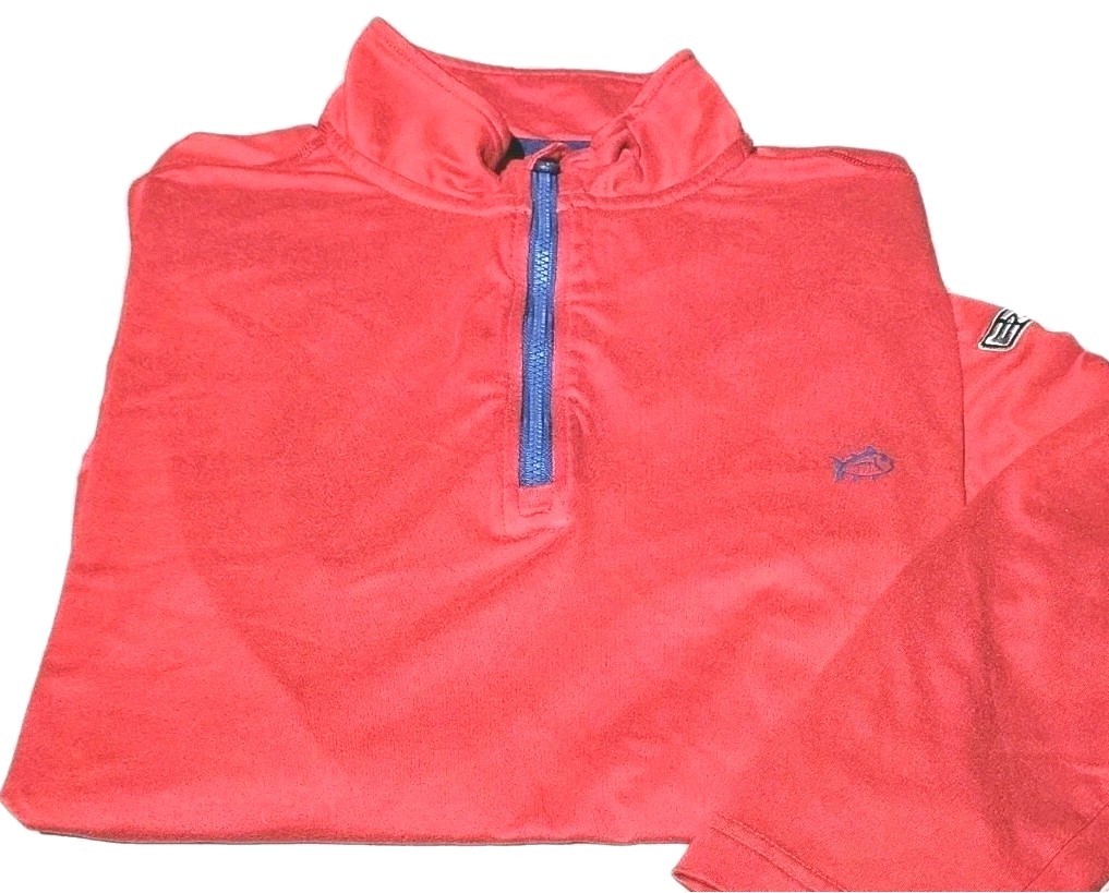 New! SOUTHERN TIDE T3-Red Poly/Spdx Cloth, Mens LS, 1/4.Zip, Pullover Shirt-(M) gallery