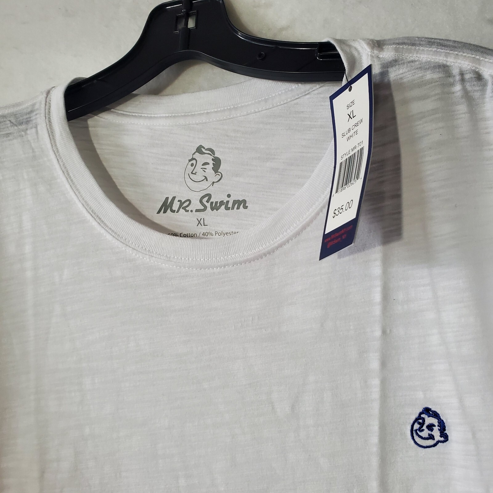 Mr Swim Shirt Mens XL White Short Sleeve Slub NWT gallery