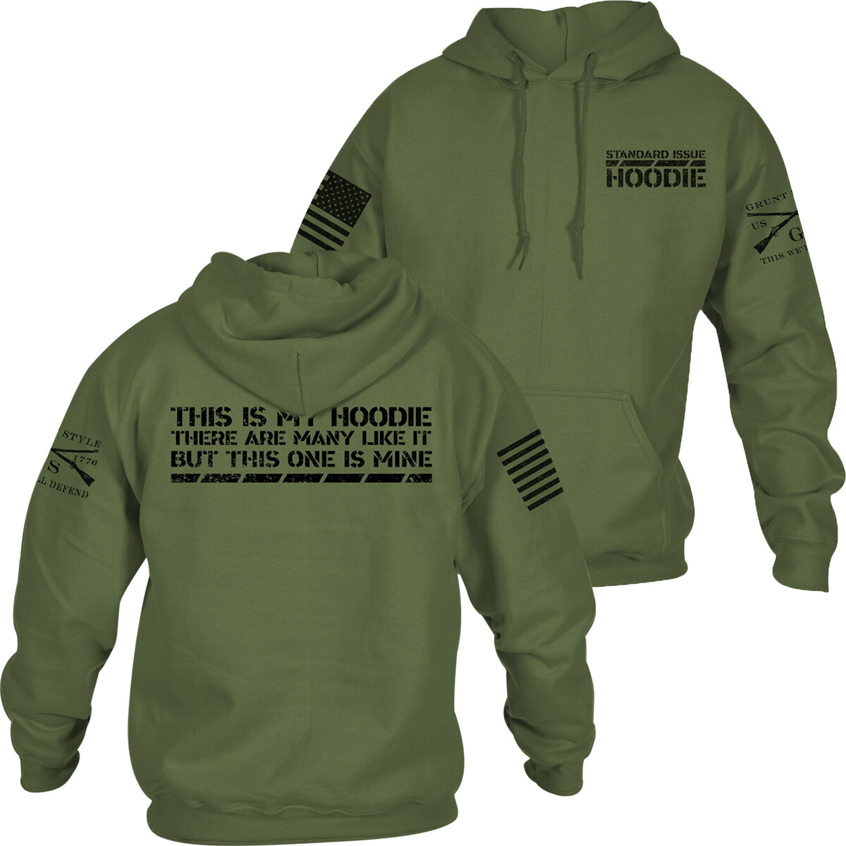 Grunt Style This Is My Hoodie Pullover Hoodie - Military Green gallery