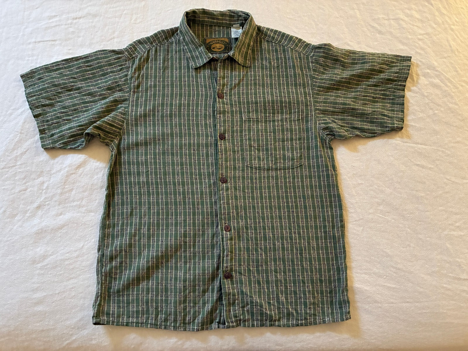 Vintage 90s Gramicci Short Sleeve button up Made In USA Boxy L Gorpcore gallery