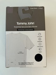 Tommy John Mens BLACK 3 Pack Essential Second Skin Modal Crew Neck Undershirt L