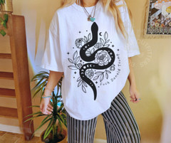 Subtle Witchy F***k Donald Trump Tee | Celestial Snake Anti Trump Tee | Feminist