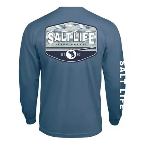 Salt Life Men's Aquatic Journey Fade Graphic Long-Sleeve T-Shirt Coastal Blue S gallery