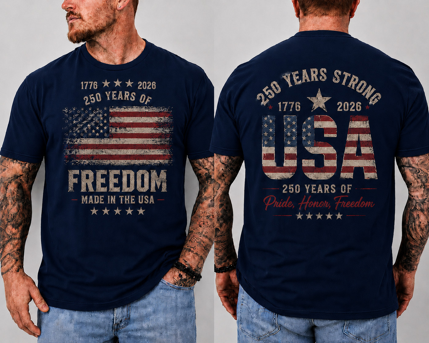 USA 250 Years Anniversary T-Shirt 1776-2026 Patriotic American Flag Tee Gift gallery