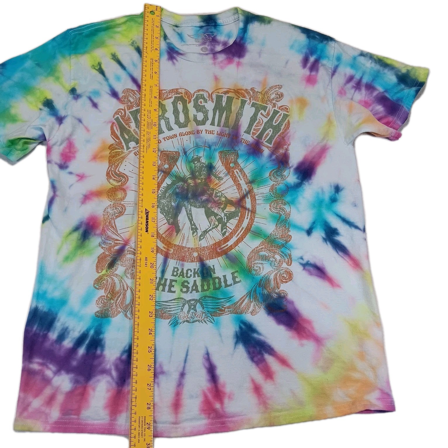 Hand-Dyed XL Aerosmith Band T-Shirt Upcycled Tie-Dye 'Back In The Saddle' Unisex gallery