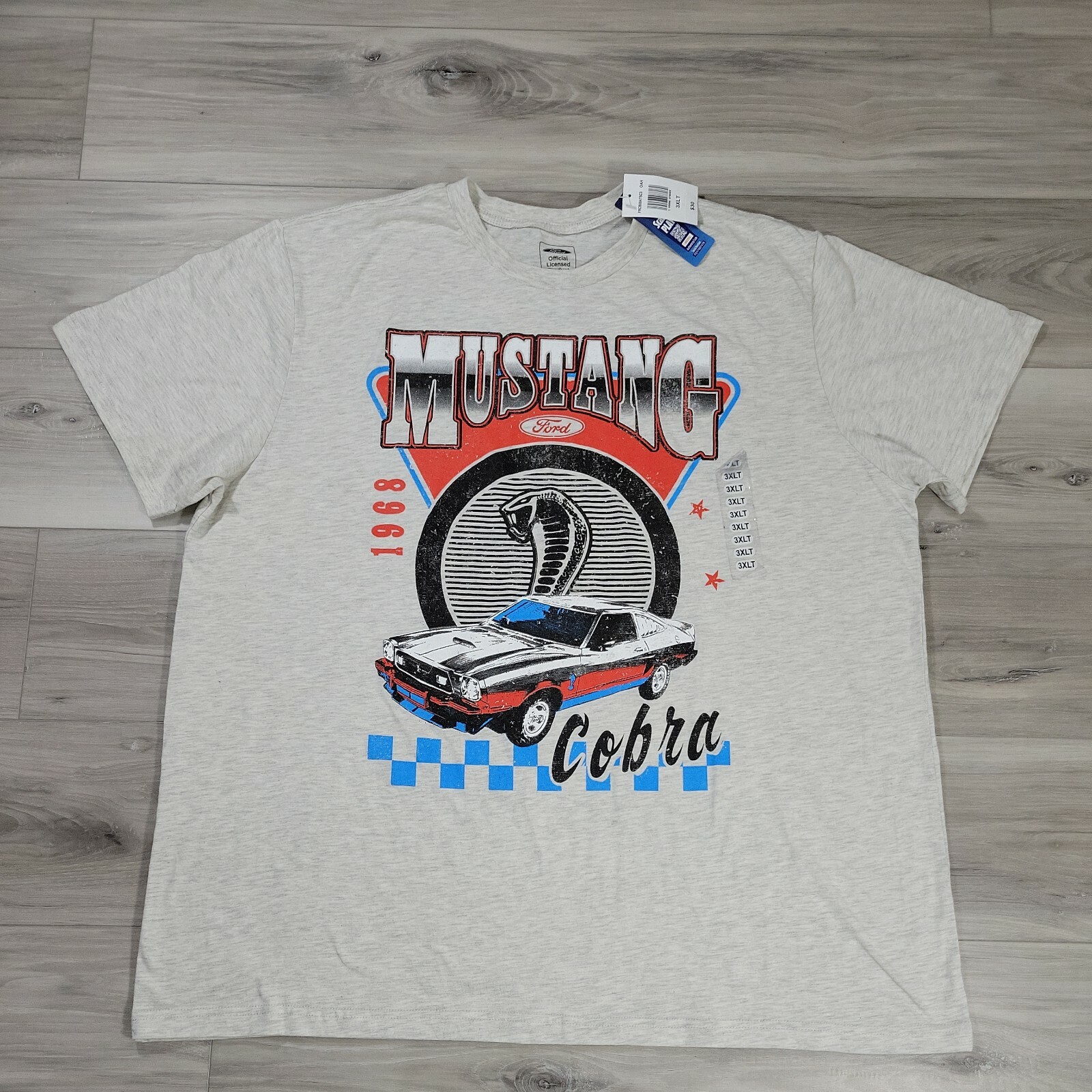 Ford Mustang T-Shirt Men's 3XLT Beige Heather New gallery
