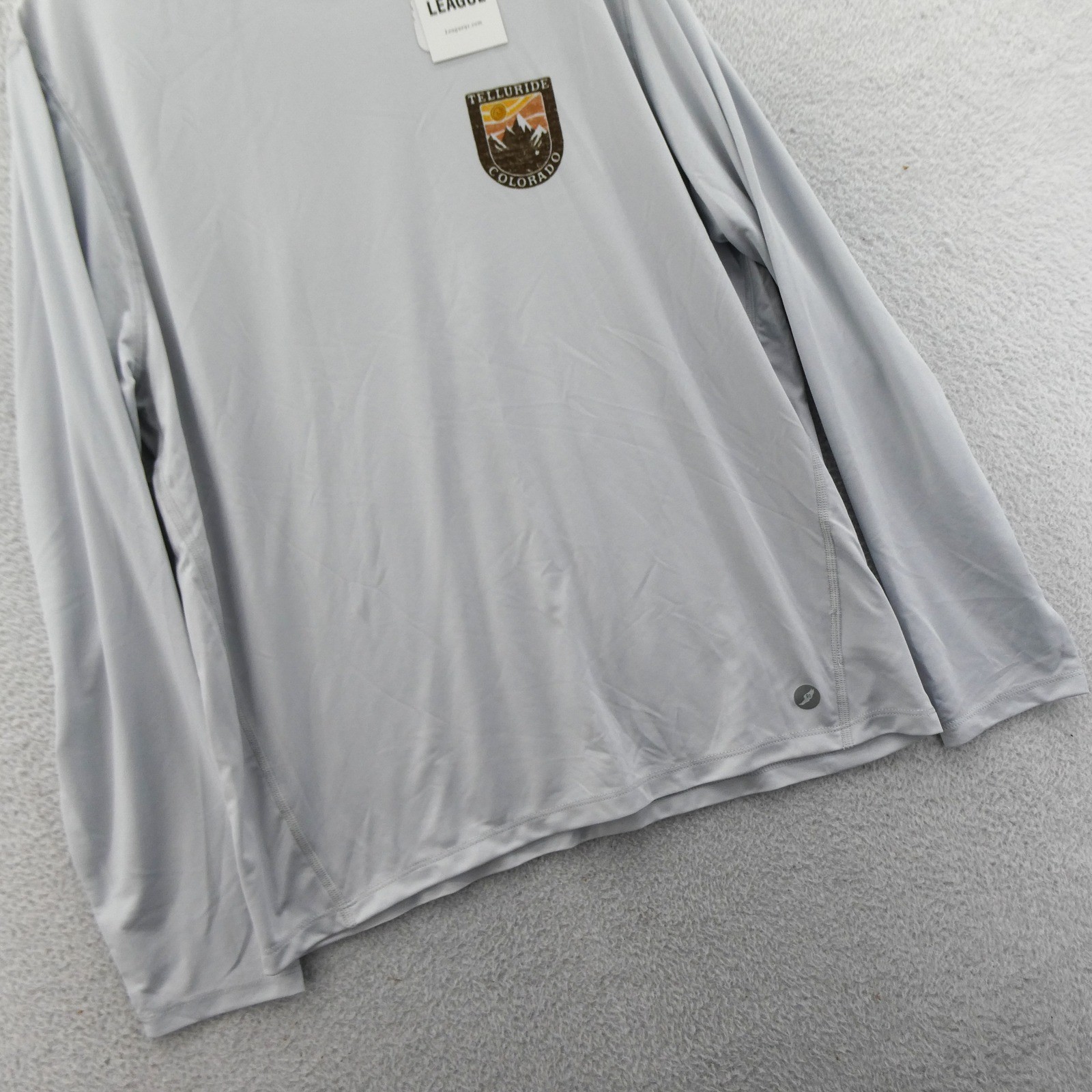League Long Sleeve Shirt Men Large Telluride Colorado Gray Graphic Recycled Poly gallery