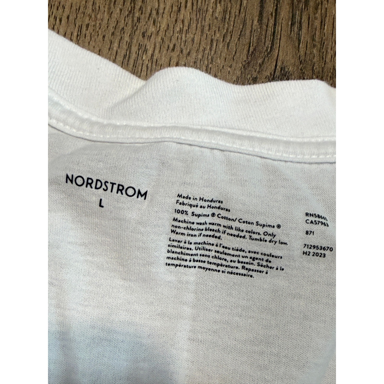 Nordstrom V-Neck T-Shirt Mens Large White Adult Supima Cotton Short Sleeve gallery