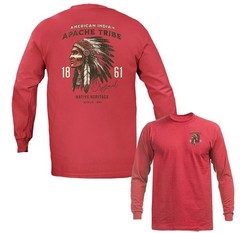 Vintage Apache Tribe Native American Chief Heritage Long Sleeve Shirt