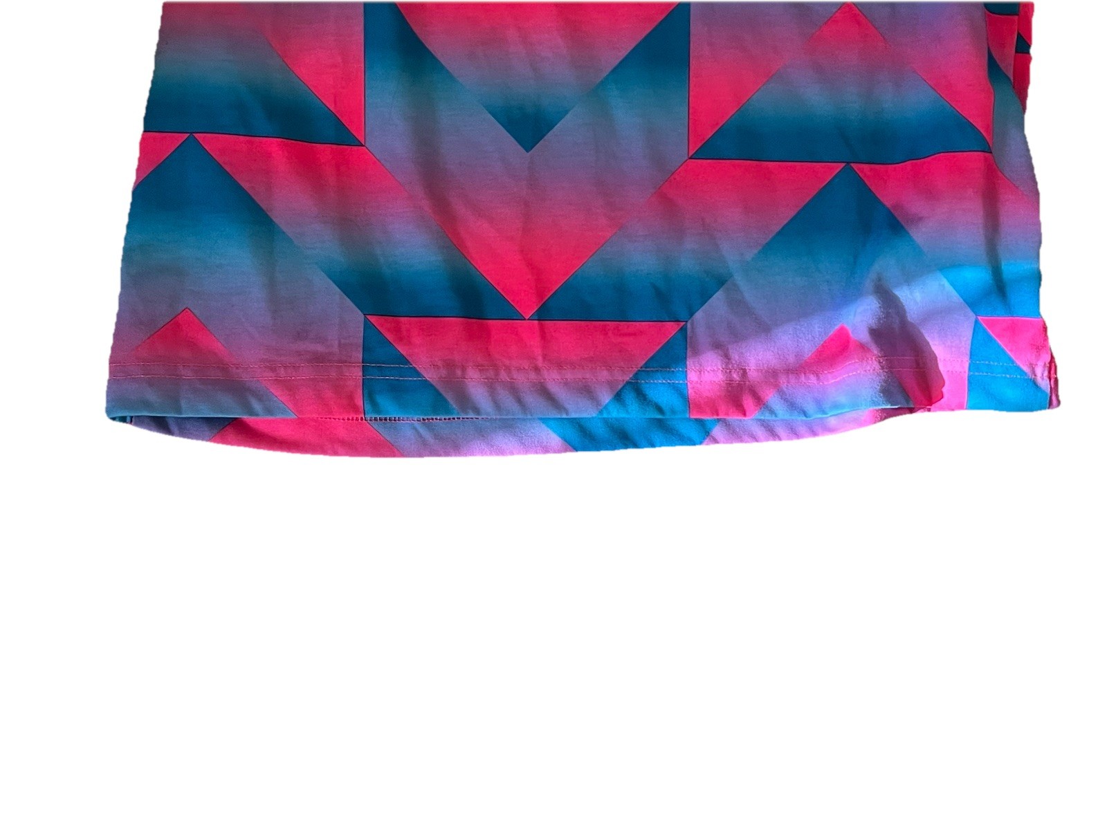 NWOT Sz Sm Unisex ADIDAS Originals Chevron Trefoil Graphic T-Shirt Pink Blue gallery
