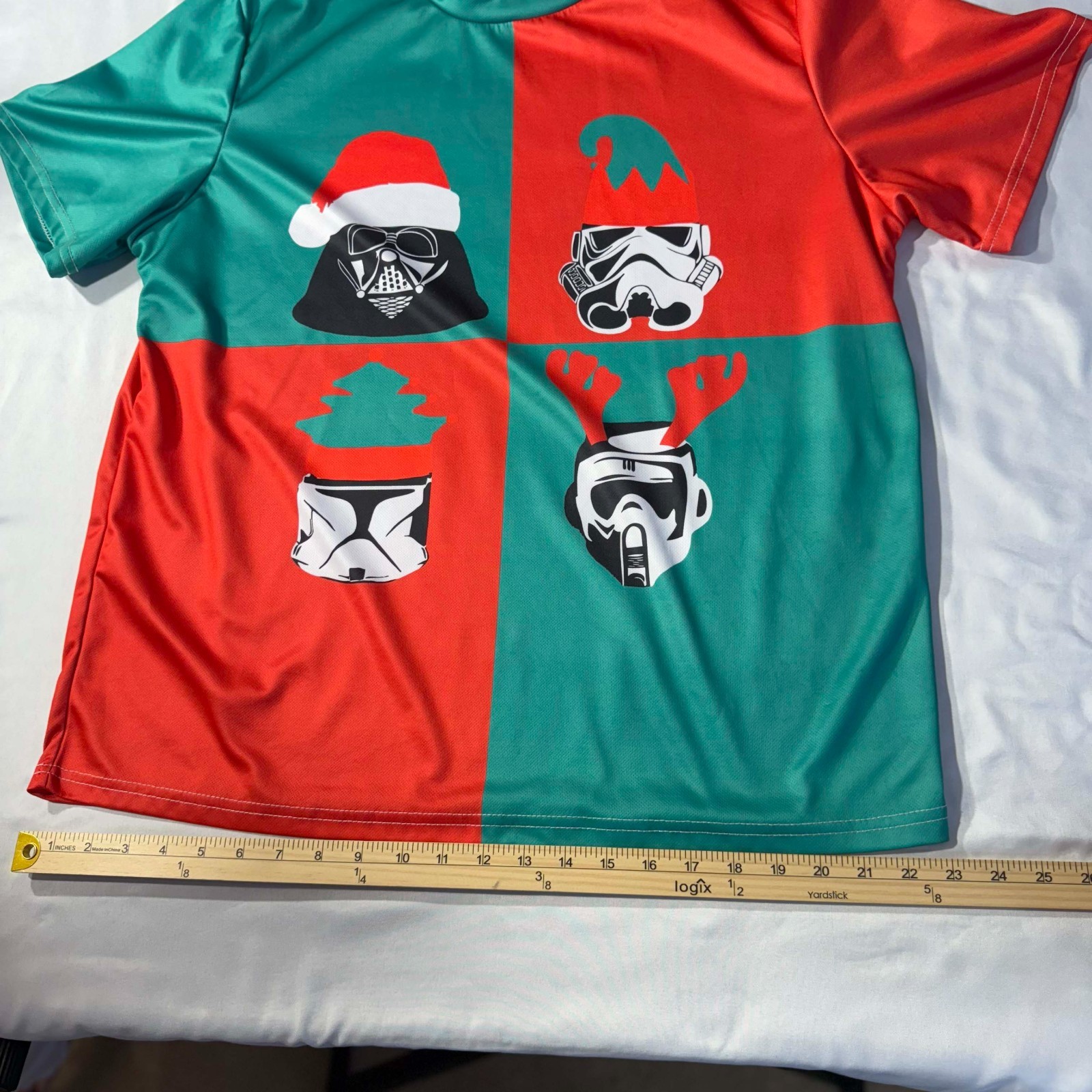 Christmas Star Wars Villains Short Sleeve Shirt All Over Print Red / Green 1XL gallery