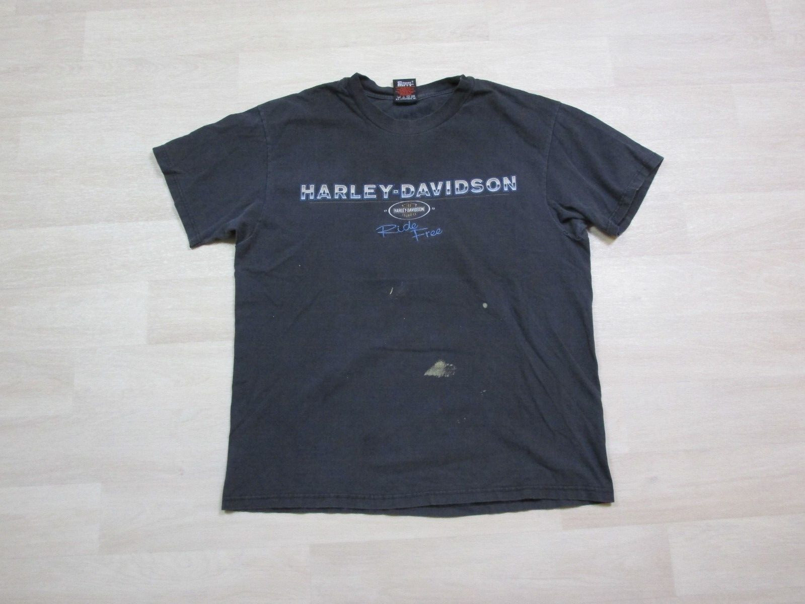 Vintage 1990s Harley Davidson Motorcycles Ride Free Embroidered Ohio T Shirt (L) gallery