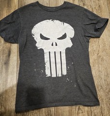 Marvel Mens Tshirt The Punisher Crew Neck Short sleeve Dark Slate Gray Size SM