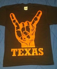 Texas Longhorns Hand Sign LARGE Black Shirt