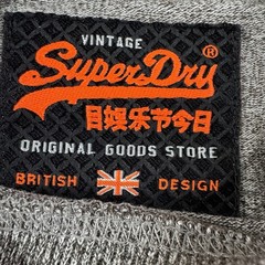 Superdry Men’s T-Shirt L Gray Tee Graphic Logo Vintage Short Sleeve EUC