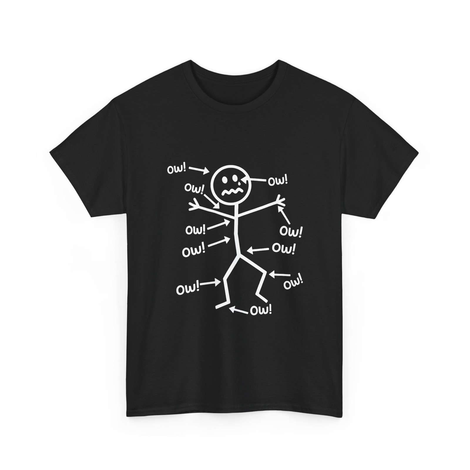 Ow Ow Ow Ow Saying Body Pain T-Shirt, Funny Character Humor Sarcastic Shirt gallery