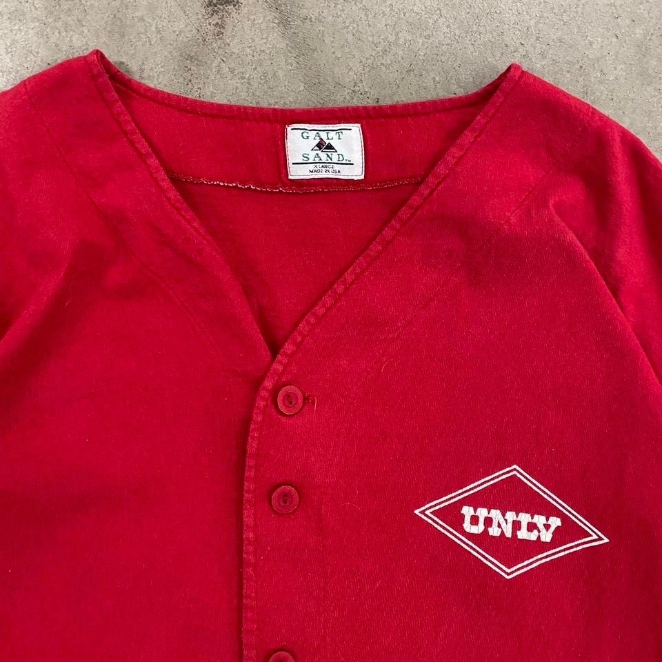 Vintage 90s UNLV Runnin Rebels Button Up Baseball Jersey Galt Sand Size XL gallery
