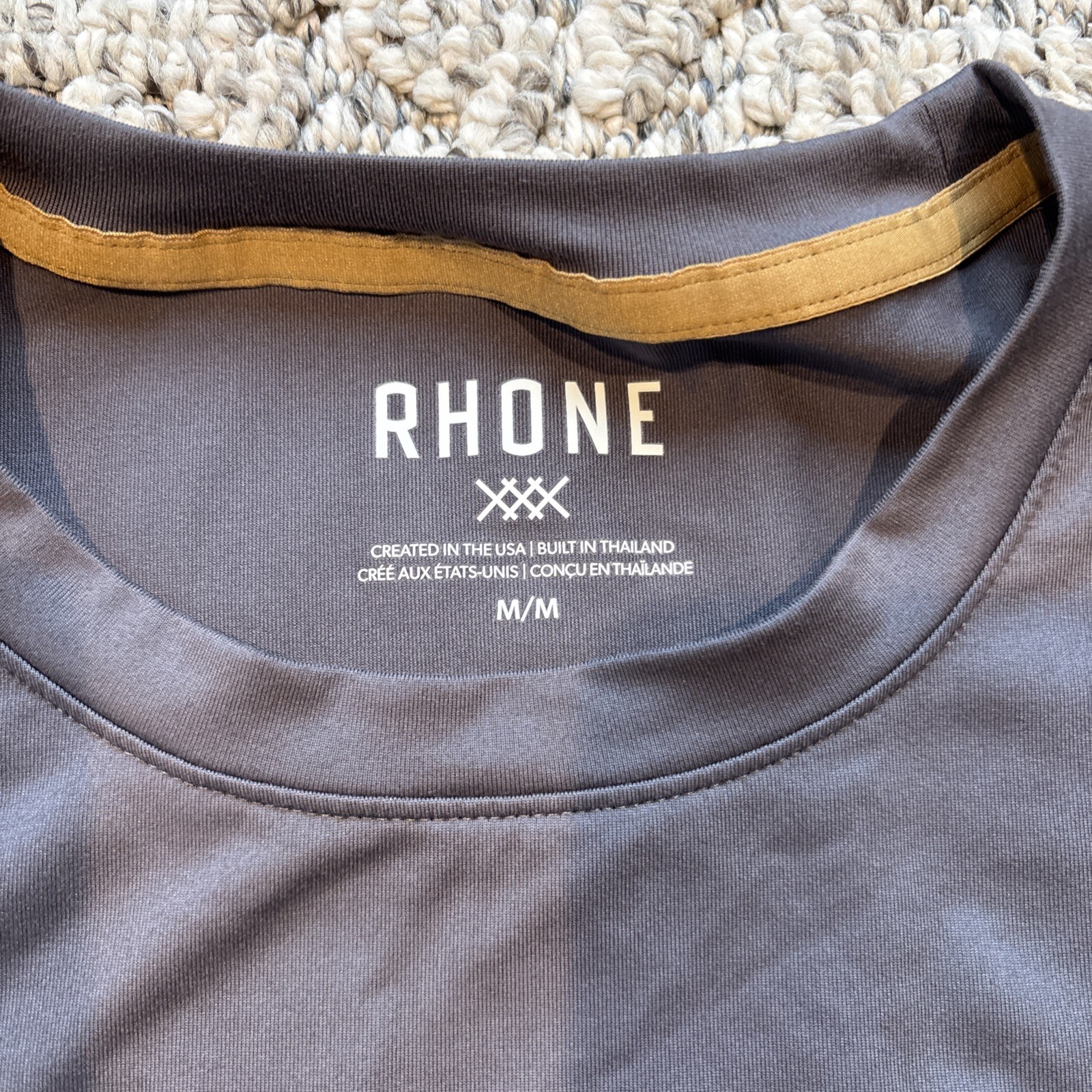 Rhone Element Shirt Mens Medium Charcoal Gray Cotton Blend Short Sleeve Tee gallery