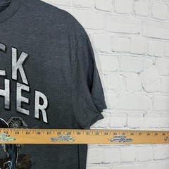 Marvel Black Panther Shirt Men Large Dark Gray Distressed Retro Comic Book logo