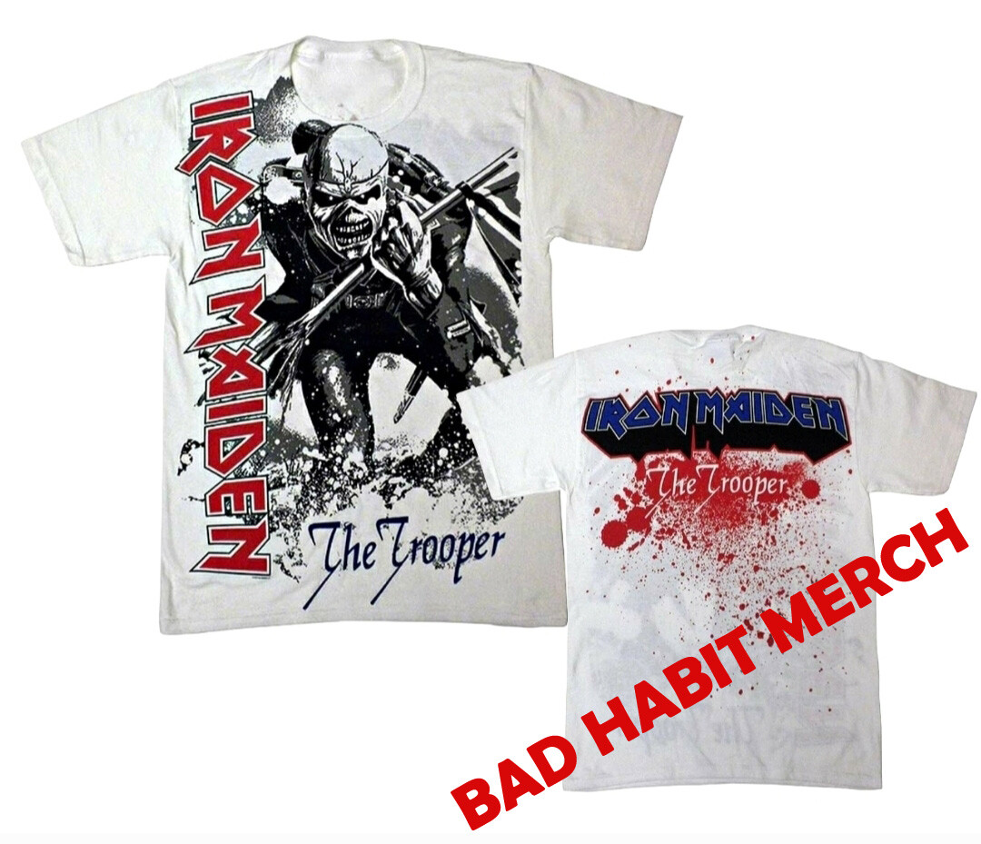 New Iron Maiden The Trooper Blood Splatter Heavy Metal Band Shirt badhabitmerch gallery