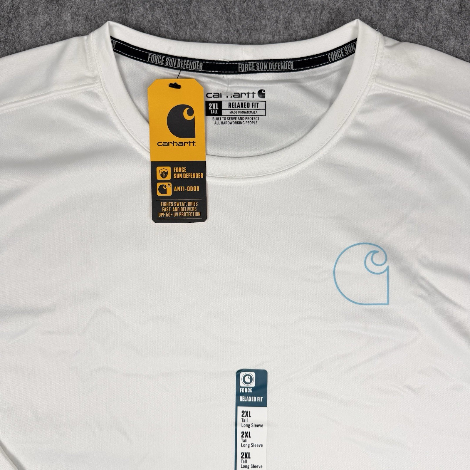 NWT Carhartt Mens Force Sun Defender Lightweight Long Sleeve T-Shirt 2XLT White gallery