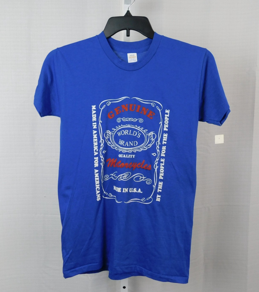 World’s Brand Quality Motorcycles Single Stitch Vintage T-Shirt Medium #4142