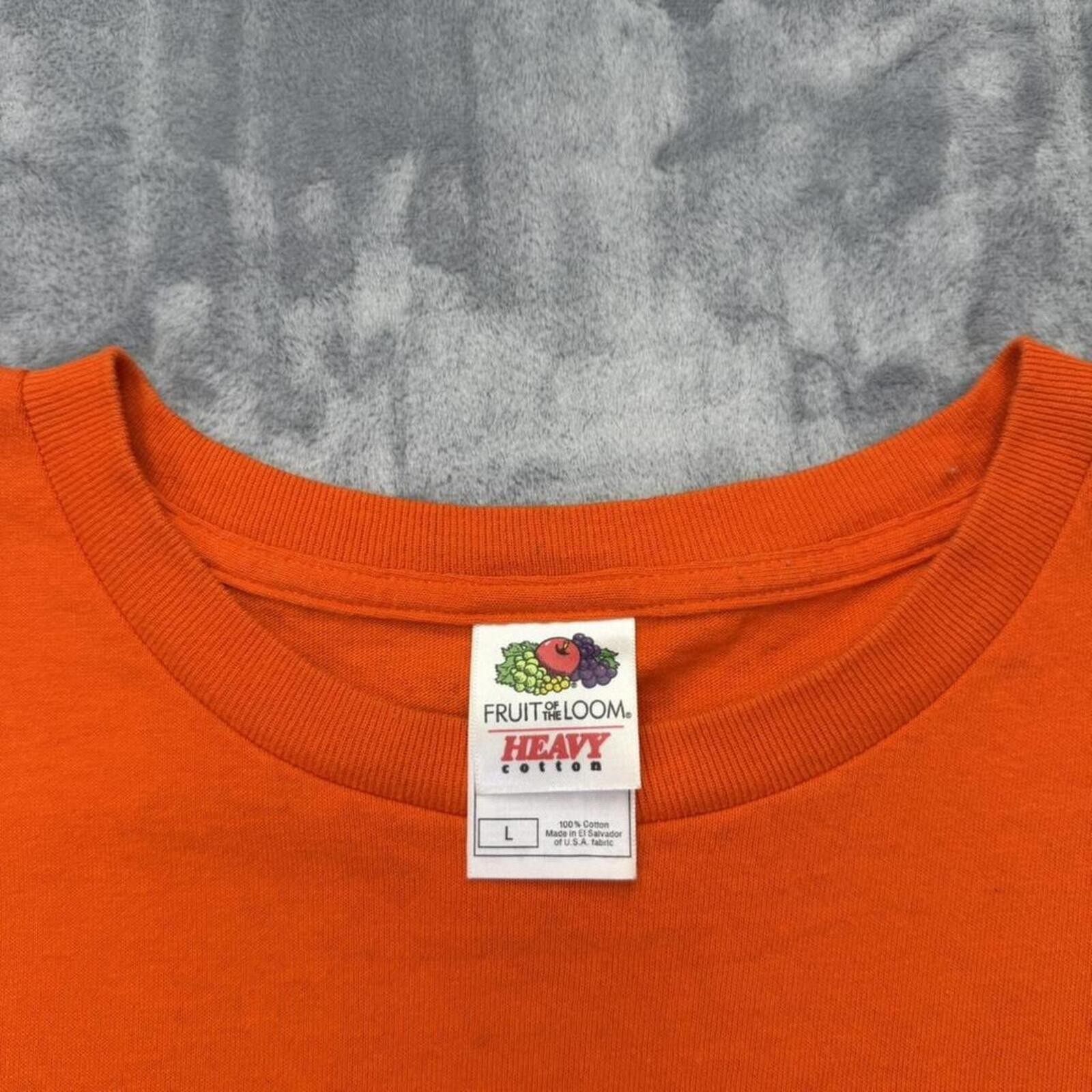 Vintage Deer Camp Hunting Graphic T Shirt Orange Fruit of the Loom L gallery