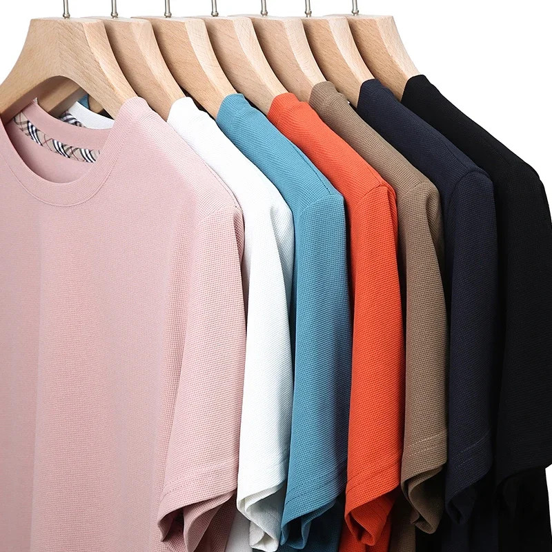 Summer High-End New Mulberry Silk Round Neck T-shirt Men's Thin Pure Color Silk gallery