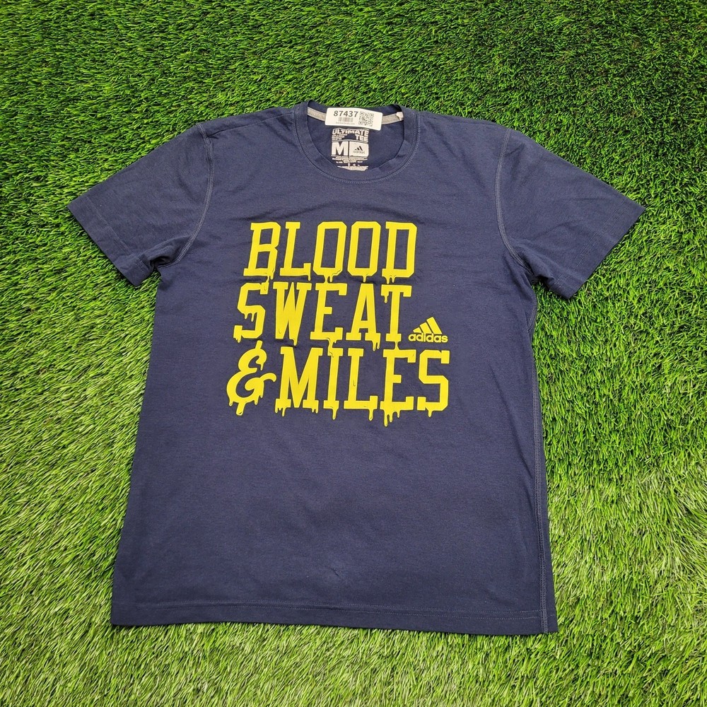 Adidas Climalite Shirt Medium 19×25 Blood-Sweat-&-Miles