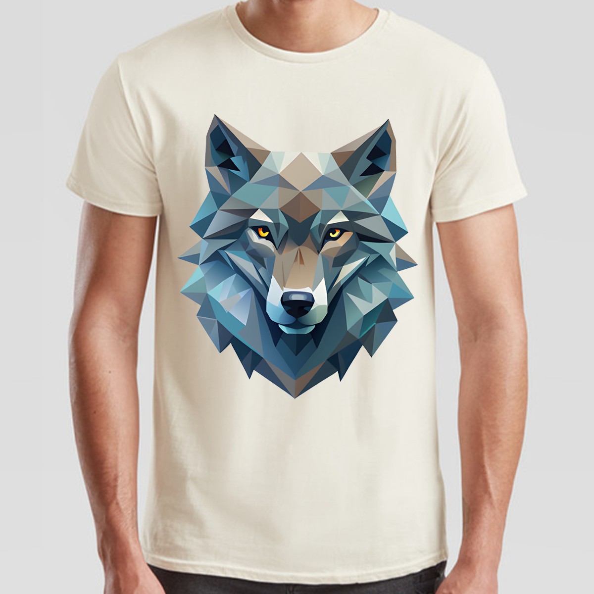 Wolf Geometric Wolves Animals Mens T-Shirt Polygonal Design gallery