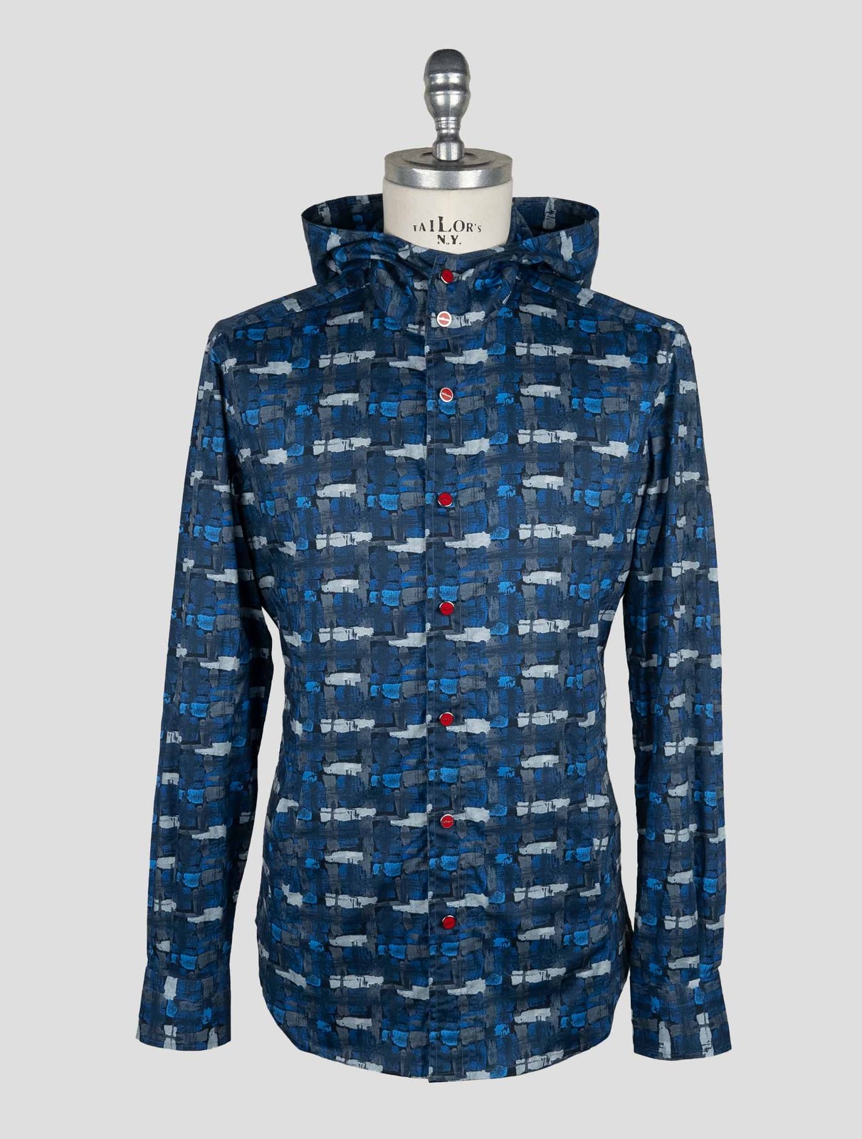 NEW KITON BLUE COTTON EA SHIRT MARIANO EU 56 – US 46 – 2XL KME44