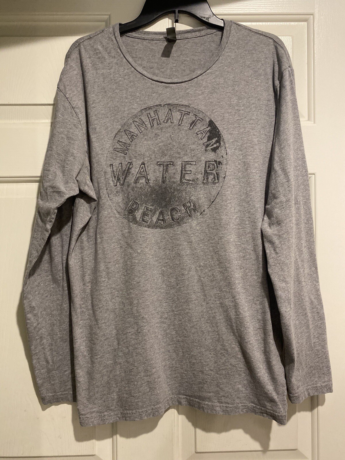 Manhattan Beach California Water Long Sleeve T Shirt Adult Large Gray B102