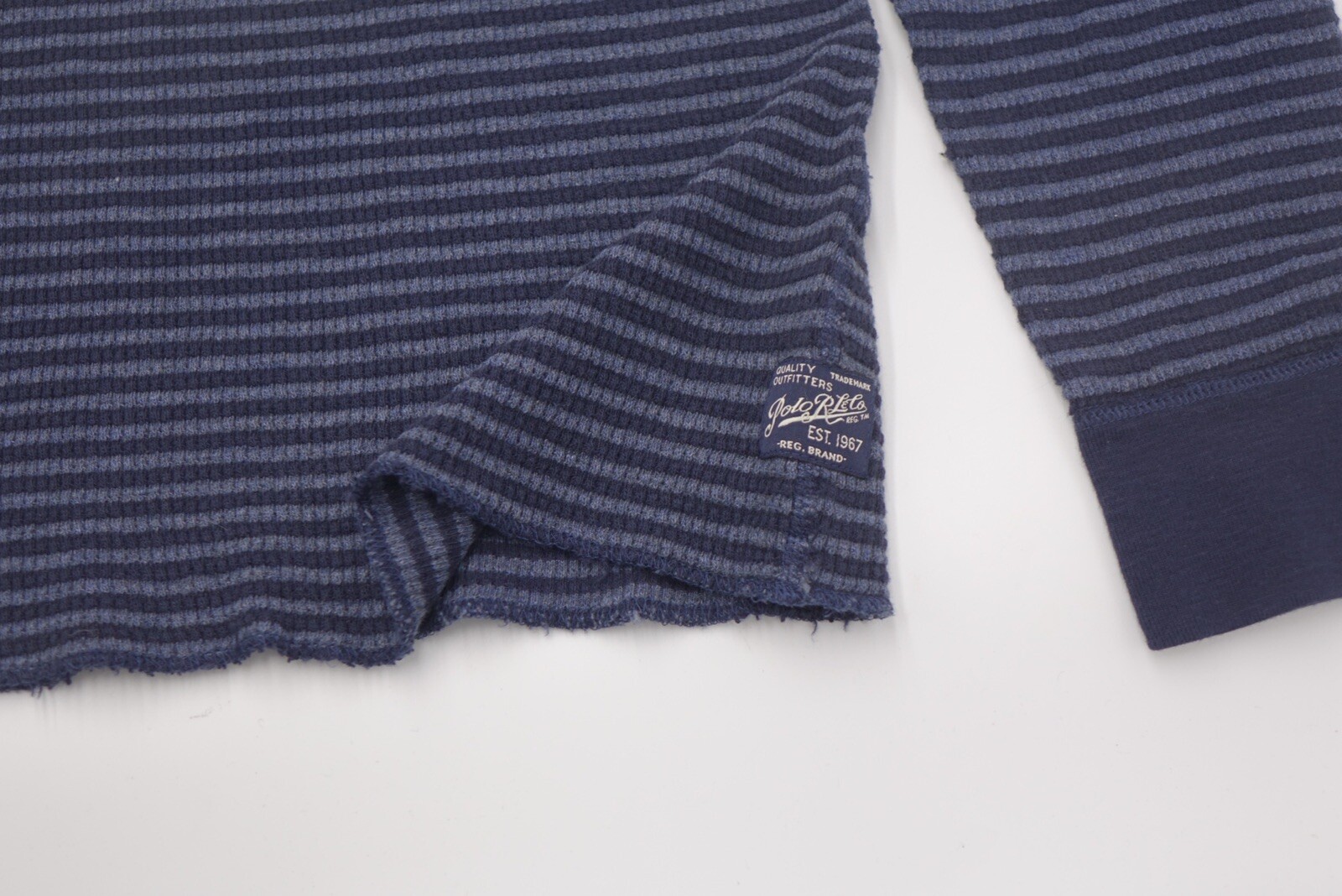 Polo Ralph Lauren Waffle Long Sleeve Henley Triped Cassic Navy Men’s XL gallery