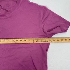 Bugatchi Uomo Mens Purple V-Neck Short Sleeve T-Shirt Size M Regular Fit Solid