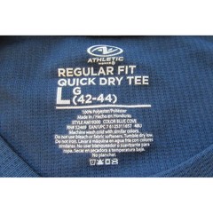 Athletic Quick Dry Tee Shirt Men’s Blue Large Short Sleeve
