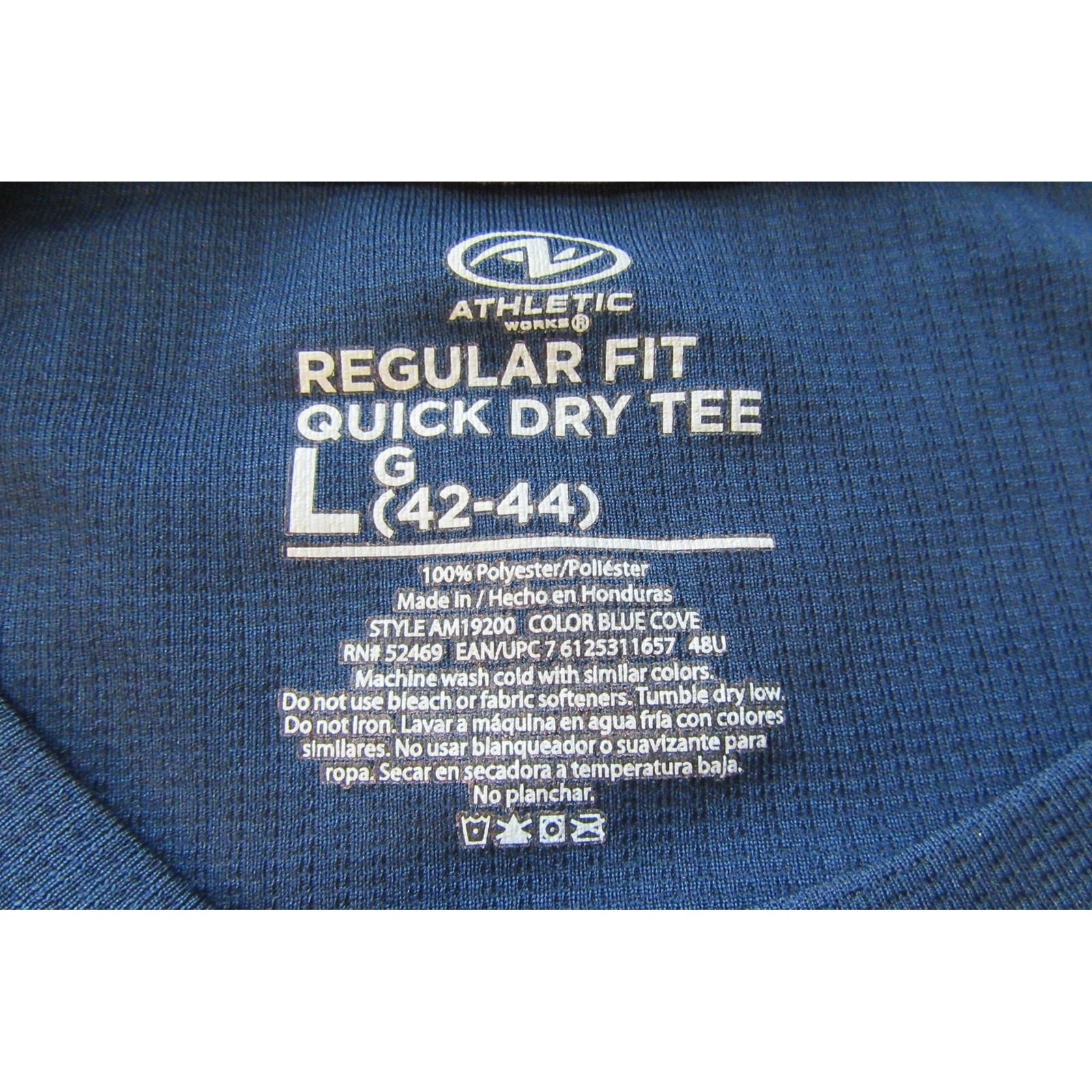 Athletic Quick Dry Tee Shirt Men's Blue Large Short Sleeve gallery